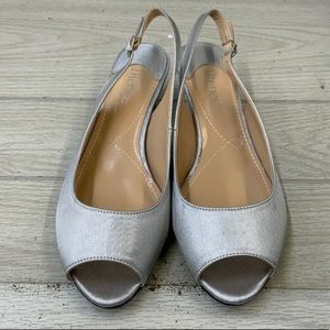 J. Renee Jenvey Mules Womens size 8.5 Silver